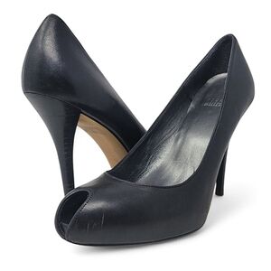 Stuart Weitzman Black Peep Toe Heels Size 7